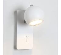 Single Head Double Head Two Optional Nordic Metal LED Wall Lamp Bedroom Bedside Wall Lamp Modern Minimalist Creative with Switch Living Room TV Wall Lamp (Siz (One head)