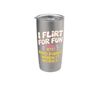 Single I Flirt For Fun And Panic When It Works Incontri Joke Bicchiere termico in acciaio inox doppia parete