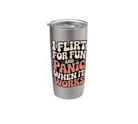 Single I Flirt For Fun And Panic When It Works Incontri Joke Bicchiere termico in acciaio inox doppia parete