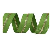 Single Open-end Chain 3#5#golden Teeth Zipper(A21 Apple Green,10 yard,5#)