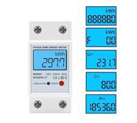 Single Phase LCD Digital Meter Reset Zero kWh Voltage Current Power Consumption Counter Wattmeter 220V Din Rail CZAOINCU(DDS667,220V)