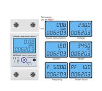 Single Phase LCD Digital Meter Reset Zero kWh Voltage Current Power Consumption Counter Wattmeter 220V Din Rail CZAOINCU(DDS668,110V)