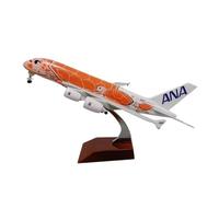 Single Plane For modello di aereo Airbus A380 in lega pressofusa da 20 cm con carrello di atterraggio, modello di aereo giapponese All Nippon Airways(Orange)