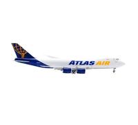 Single Plane Modello di aereo da collezione in lega Atlas Air "Numero 30" Boeing B747-8F, in scala 1:400, con alettoni abbassati.