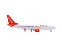 Single Plane Modello di aereo da collezione in lega, in scala 1:400, modello di aereo in metallo pressofuso Sunwing Boeing B737-8 Max con supporto e ornamenti.