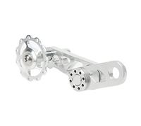 Single Speed Chain Tensioner Aluminum Alloy Folding Bicycle Chain Stabilizer Single Speed Folding Bicycle Chainspring Tensioner Prevents Chainspring from Slipping Black (Silver)