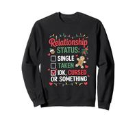 Single Taken Cursed Xmas Humor Gingerbread Sarcastic Holiday Felpa