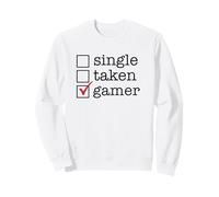 Single Taken No Gamer Sì Divertente Videogiochi Checkmark Meme Felpa