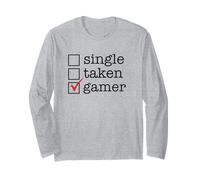 Single Taken No Gamer Sì Divertente Videogiochi Checkmark Meme Maglia a Manica