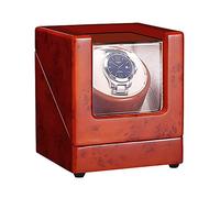 Single Watch Winder Box for Automatic Watch Soft Flexible Watch Pillows Piano Paint Finish Dual Power Supply Quiet Motor (Brown)