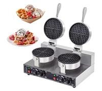 SingleHead(Double - Piastra elettrica per waffle, macchina per waffle, antiaderente, 1200 W, kit di strumenti professionale per waffle, temperatura regolabile da 50 a 300 °C