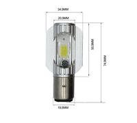 Singola lampadina Moto a LED S2 BA20D 12V LED 6500k