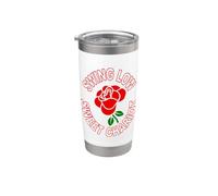 Singola Rosa Rossa e Swing Basso Carro Dolce Bicchiere termico in acciaio inox doppia parete