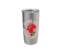 Singola Rosa Rossa e Swing Basso Carro Dolce Bicchiere termico in acciaio inox doppia parete