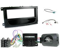 Singolo din Nero Facia Gambo di Sterzo Controllo Kit Montaggio Per Ford Focus