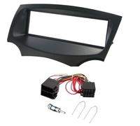 Singolo din Nero Facia Kit Pannello Iso Telaio Cavo Tasti Antenna Adattatore Per