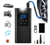 Singphere Compressore Aria Portatile - Pompa per Bicicletta Elettrica 45L/min, Gonfiatore Elettrico Portatile con LED, Batteria 6000mAh, 4 Modalità per Auto, Bici, Moto e Palloni