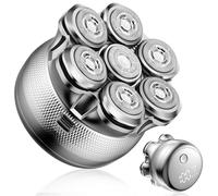 Singphere Rasoio Elettrico Testa Calva Uomo, IPX7 Impermeabile Rasoio Capelli Uomo 0 mm, 7D Rasoio Testa Magnetiche con Display LED &Type-C,Rasa e Taglia Capelli a Zero