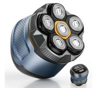 Singphere Rasoio Elettrico Testa Calva Uomo, IPX7 Impermeabile Rasoio Elettrico Barba, 6D Rasoio Testa Magnetiche, Rasoio Capelli Uomo Testa Calva con Display LED &Type-C