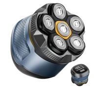 Singphere Rasoio Elettrico Testa Calva Uomo, IPX7 Impermeabile Rasoio Elettrico Barba, 6D Rasoio Testa Magnetiche, Rasoio Capelli Uomo Testa Calva con Display LED &Type-C