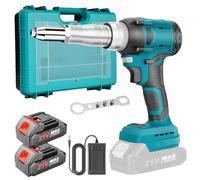 SINGTIP Rivettatrice a Batteria Compatibile con Batterie Makita 18V con 2 Batterie, Rivettatrice Elettrica da 20,000 N, Rivetti Senza Fili per Rivetti in Alluminio da 2,4-4,8 mm