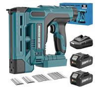 SINGTIP Sparachiodi a Batteria Compatibile con Batterie Makita 18V, Upgrade 2-in-1 18GA Sparachiodi Elettrica con 2 Batterie da 4,0Ah e 1000 Chiodi/Graffette, 6 Impostazioni di Profondità per Legno