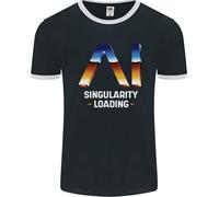 Singularity Loading Ai Technology Geek Nerd Uomo Ringer T-Shirt FotL