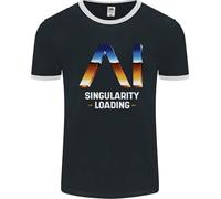 Singularity Loading Ai Technology Geek Nerd Uomo Ringer T-Shirt FotL