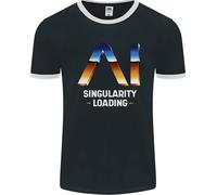 Singularity Loading Ai Technology Geek Nerd Uomo Ringer T-Shirt FotL