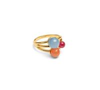 SINGULARU - Anello Circus. Ottone avec Placcatura in oro 18 kt et Pietra naturale. Gioielli da donna. Taglia 10.