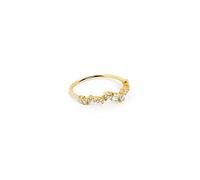 SINGULARU - Anello Estellar. Argento Sterling 925 con Finitura Placcata Oro 18 Kt. Gioielli da Donna. Taglia 10 a 18