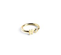 SINGULARU - Anello Personalizzato Letter Diamond Oro - Anello Regolabile - Argento Sterling 925 con Finitura Placcata in Oro 18kt - Misura Unica - Gioielli da Donna - Realizzato in Europa