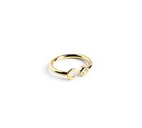 SINGULARU - Anello Personalizzato Letter Diamond Oro - Anello Regolabile - Argento Sterling 925 con Finitura Placcata in Oro 18kt - Misura Unica - Gioielli da Donna - Realizzato in Europa
