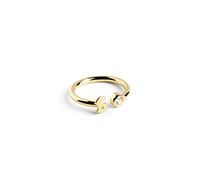 SINGULARU - Anello Personalizzato Letter Diamond Oro - Anello Regolabile - Argento Sterling 925 con Finitura Placcata in Oro 18kt - Misura Unica - Gioielli da Donna - Realizzato in Europa