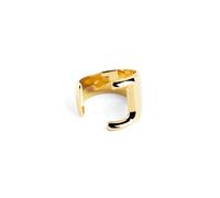 SINGULARU - Anello Personalizzato Letter Signet Oro - Anello Massiccio Regolabile - Ottone con Finitura Placcata in Oro 18kt - Misura Unica - Gioielli da Donna - Realizzato in Europa