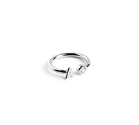 SINGULARU - Anello Personalizzato Letter Spark Argento. Regolabile. Argento Sterling 925 con Finitura Placcata Rodio. Taglia Unica. Gioielli da Donna. Lettera A