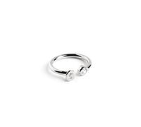 SINGULARU - Anello Personalizzato Letter Spark. Regolabile. Argento 925 con finitura rodiata. Taglia unica. Gioielli per donna. Lettera G