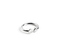 SINGULARU - Anello Personalizzato Letter Spark. Regolabile. Argento Sterling 925 con Finitura Placcata Rodio. Taglia Unica. Gioielli da Donna. Lettera C