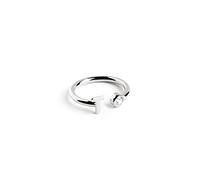 SINGULARU - Anello Personalizzato Letter Spark. Regolabile. Argento Sterling 925 con Finitura Placcata Rodio. Taglia Unica. Gioielli da Donna. Lettera T