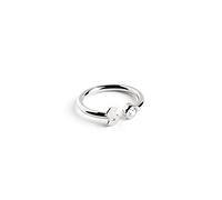 SINGULARU - Anello Personalizzato Letter Spark. Regolabile. Argento Sterling 925 con Finitura Placcata Rodio. Taglia Unica. Gioielli da Donna. Lettera S