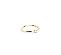 SINGULARU - Anello Single Spark. Argento Sterling 925 con Finitura Placcata Oro 18Kt. Stile Solitario. Gioielli da Donna. Misura 16