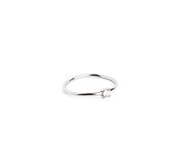 SINGULARU - Anello Single Spark. Argento Sterling 925 con Finitura Placcata Rodio. Stile Solitario. Gioielli da Donna. Misura 14