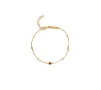 SINGULARU - Bracciale Birthstone. Argento con Placcatura in oro 18 kt e Zirconia. Gioielli da donna. Zodiaco Julio.