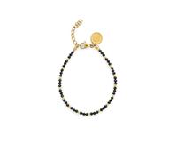 SINGULARU - Bracciale Black Noite. Acciaio con Placcatura in oro 18 kt e Pietra naturale. Gioielli da donna.