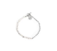 SINGULARU - Bracciale Chic Pearl. Acciaio con Lunghezza 18 cm con Perle Naturali d’Acqua Dolce. Gioielli da Donna