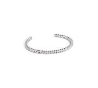 SINGULARU - Bracciale Cord. Bracciale Rigido in Ottone con Placcatura Rodio. Taglia Unica. Regolabile. Gioielli da Donna