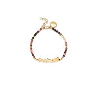 SINGULARU Bracciale da donna Mamma Heart Tormalina Acciao Placcato Oro
