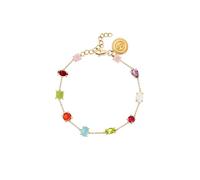 SINGULARU - Bracciale Drop Orchidea. Ottone con Finitura Placcata Oro 18Kt e Cristalli Colorati. Gioielli da Donna