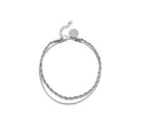 SINGULARU - Bracciale Nautic. Acciaio con Finitura Lucida. Due Catene. Lunghezza 16 + 3 cm. Gioielli per Donna