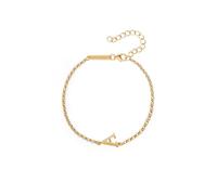 SINGULARU - Bracciale Single Letter. Argento Sterling con Finitura Placcata Oro 18Kt. Catena Elegante con Motivo Iniziale. Gioielli da Donna. Lettera A